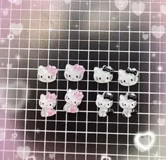 ネイルパーツ　ハローキティ　キティ　キティちゃん　デコパーツ　ピンク　黒のサムネイル