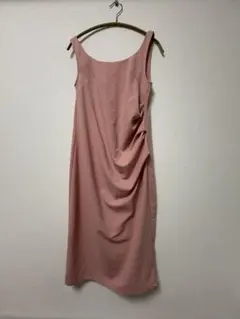 ピンク ノースリーブ ひざ丈ワンピース