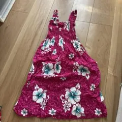 ハワイアンBella ハイビスカス柄 ノースリーブワンピース Lサイズ