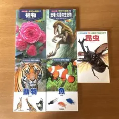 学研の図鑑 ポケット版等 5冊セット 動物 植物 恐竜 魚 昆虫