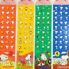 【新品】スヌーピー　ワンポイントシール　4枚セット　昭和レトロ　レア　シーズン
