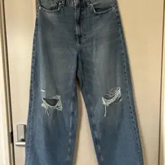 ダメージジーンズ レディース メンズ 青
