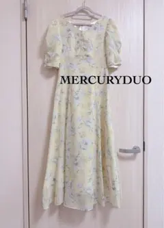 【美品】マーキュリーデュオ＊フラワーギャザースリーブワンピース