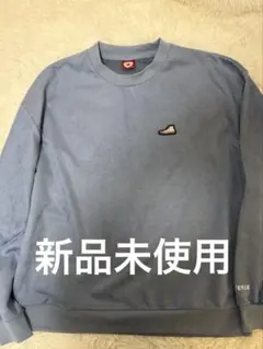 新品未使用CONVERSE スニーカー刺繍 ベロア風トレーナーブルーLサイズ