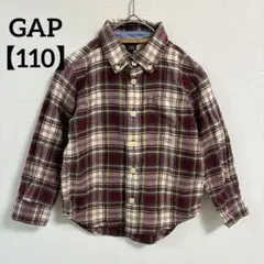 GAP ギャップ キッズ チェックシャツ 110 ボルドー ネルシャツ 長袖