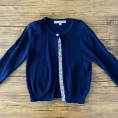【美品】SHIPS カーディガン 90 花柄　ネイビー