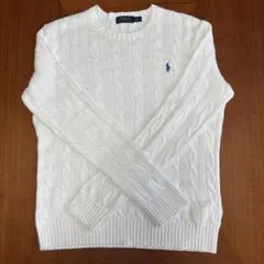Polo Ralph Lauren ホワイト ケーブル編みセーター S