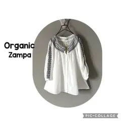 未使用タグ付きOrganic Zampa 透け感ある刺繍ブラウス 長袖 ホワイトのサムネイル
