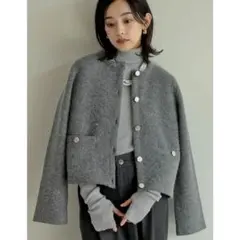 Re:EDIT 起毛ニットゴールドボタンカーディガン