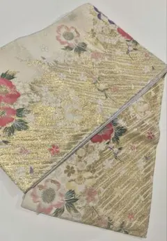 H*1様 袋帯 花柄 金糸刺繍