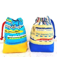 コップ袋セット　ハンドメイド　電車