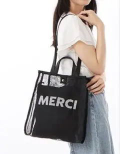 カシュカシュ cachecache /オーバープリントメッシュ2ハンドルトートのサムネイル