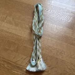 水色と金色の帯締め 房付き