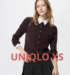 ユニクロ　メリノリブクルーネックショートカーディガン　XS