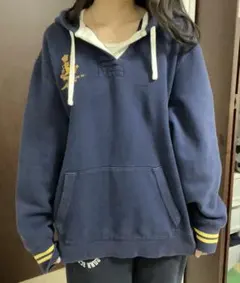 ネイビー フード付きトレーナー　ラルフローレン