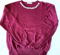 earth music&ecology ビジュー付ニット　Sサイズ