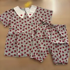 ハート柄 半袖パジャマ 上下セット