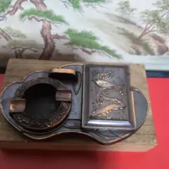 アンティークタバコ灰皿　　花鳥文様