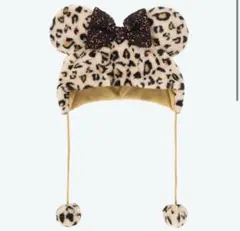 ミニー　ヒョウ柄　ファンキャップ