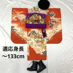 6359◆【逸品】アンティーク着物　銘仙　オレンジ色　カーネーション　大正ロマン 6359◇【逸品】アンティーク着物 銘仙 オレンジ色 カーネーション 大正