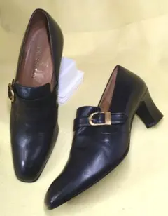 トラサルディTRUSSARDIブラックパンプス　日本製 24.0ⅽⅿ