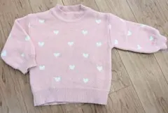 ハート柄 ピンクニットセーター 120cm