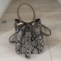 パイソン柄 2WAY ミニバケットバッグ ショルダーバッグのサムネイル
