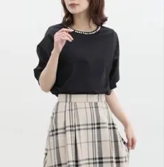 【新品】Honeys パール使いトップス ブラック M