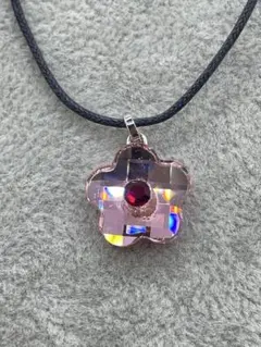 Swarovski スワロフスキー フラワーモチーフ　ネックレストップ　ピンク