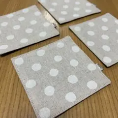 ハンドメイド　コースター　ドット⑥ ４枚セット