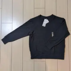 UNIQLOソフトニットフリース クルーネックT ブラック Sサイズ