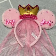 ピンク ミニー カチューシャ 王冠付き