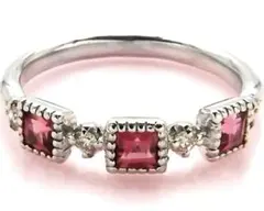 ピンクトルマリン0.4ctダイヤモンド0.08ct PT900新品リング1点のみ