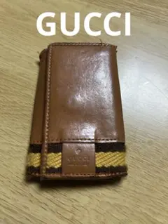 A*s様 Gucci ブラウンレザー ストライプキーケース