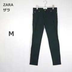 【ザラ】スキニーパンツ デニム風 ストレッチ カジュアル 美脚 細見え 黒 M