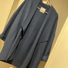 フリース風オープンフロントジャケット（ブルー）