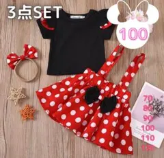 ミニー コスプレ ３点セット 女の子 子供服 半袖 スカート 100サイズ