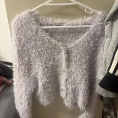 薄紫色ファーカーディガンone after another NICE CLAUP