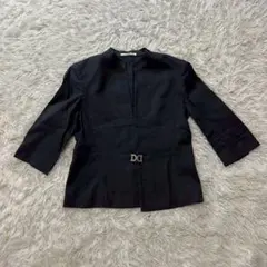 F6-26 DAKS ノーカラージャケット ブラック レディースのサムネイル