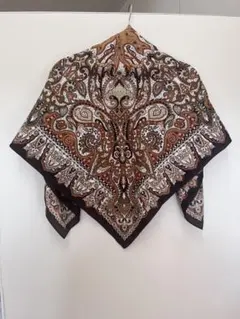 【新品未使用】ペイズリー柄 ストール ブラウン系