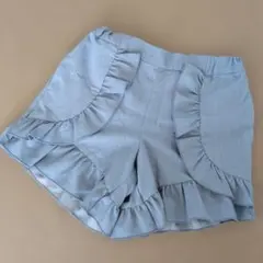 美品☆Bebe べべ☆ハーフパンツ 120cm フリルキュロット ライトブルー