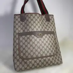 GUCCI オールドグッチ GG柄 トートバッグ　シェリーライン A4 肩掛け可