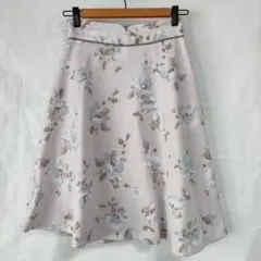 MISCH MASCH 膝丈フレアスカート　花柄　綺麗め　ピンク　サイズ36