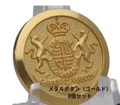 ゴールド金属製（メタル）ボタン 15/21mm 光沢仕上げ8個セット