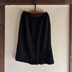 【昭和レトロ】アシンメトリー プリーツスカート ブラック フォーマル 無地