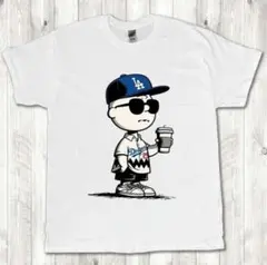チャーリーブラウン ドジャース MLB 白 Tシャツ M