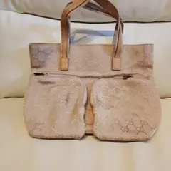 GUCCI ベージュ GGパターン ハンドバッグ