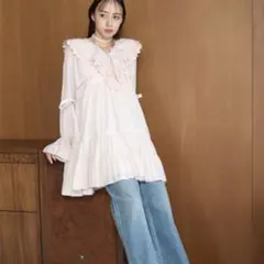 2026年最新】SNIDELスナイデルコットンライクラッフルカラーチュニック