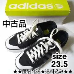 adidas/アディダス★コットンスニーカー★中古品 黒×白