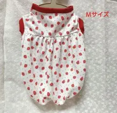 いちごバルーンタンク　夏用クール生地　Ｍサイズ　ハンドメイド犬服